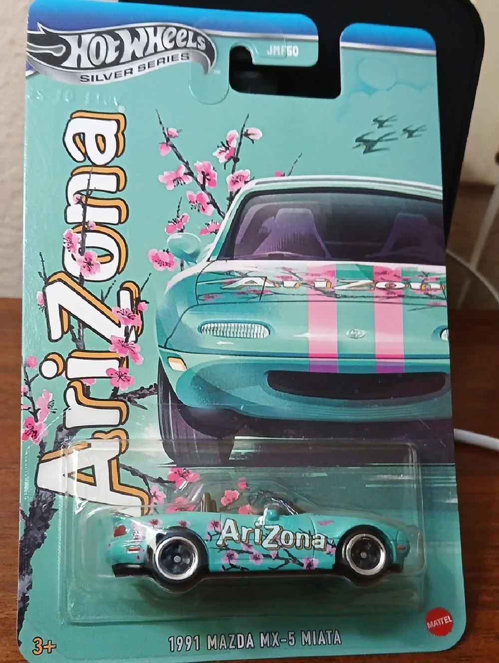 Hot Wheels 1991 Mazda MX-5 Miata - Arizona Teal Pink Silver Series - Picture 1 of 4